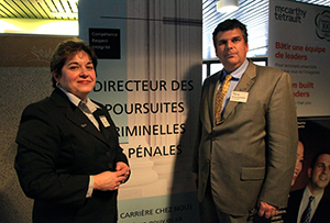 Jocelyne Rancourt et Vincent Martinbeault, procureurs chef adjoint de Laval et Saint-Jérôme aux poursuites criminelles, le plus grand bureau de droit criminel au Québec avec ses quelques 553 juristes.